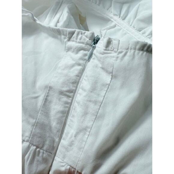 Entro White Ruffle V-Neck Mini Dress - Size L - Picture 6 of 9